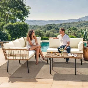4-Piece Wicker Patio Furniture Set